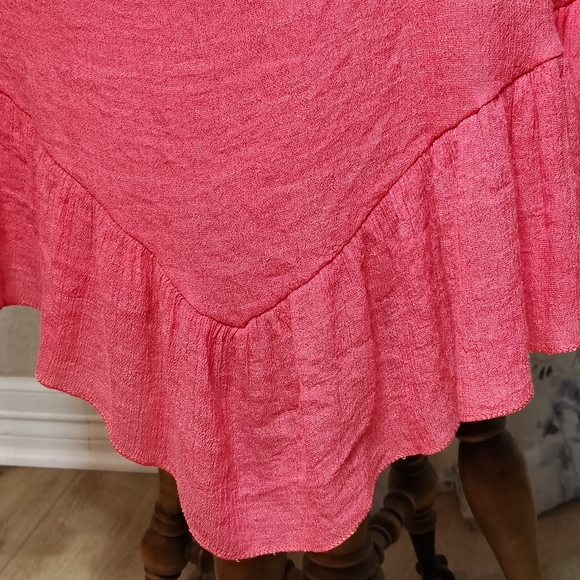 Pink Crochet Flowy Beachy Blouse Women's Size S/M Vanessa's Moda - Picture 4 of 9
